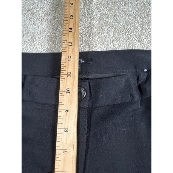Rafaella Womens Size 12 Black Dress Pants Corporate Goth Faux Leather‎ Trim - Picture 3 of 10